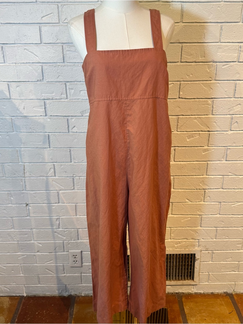 Uniqlo Terracotta Linen Blend Jumpsuit Womens L